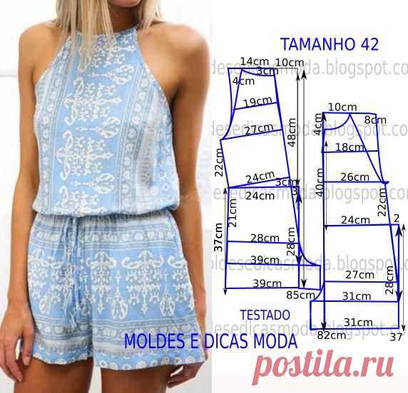 MOLDE DE MACACÃO CASUAL- Moldes Moda por Medida