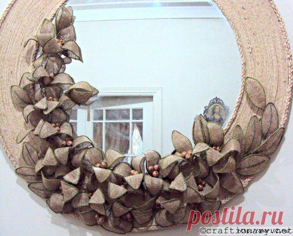 Цветы из мешковины..