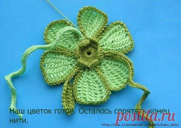 Элементы ИК: Цветок в тунисской технике