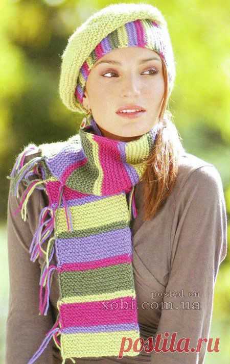 полосатый берет и шарфик