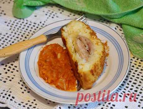 Картофельный рулет с мясом