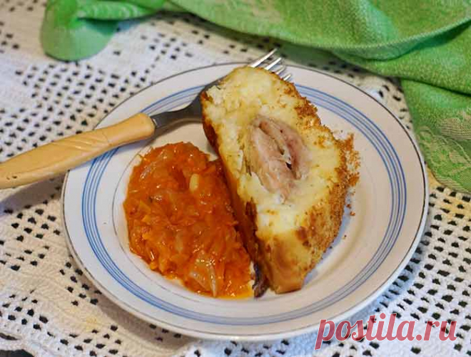 Картофельный рулет с мясом