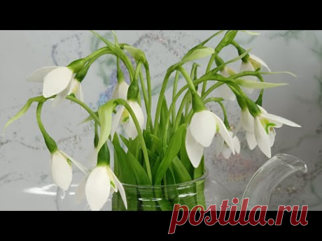 Подснежники холодный фарфор. Часть 1.