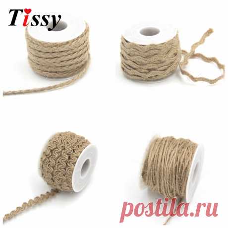 Новинка! 5yard/lot Природные Гессе веревка, шпагат мешковины лента для DIY Craft винтажная Свадебная вечеринка украшения поставки домашнего декора купить на AliExpress
