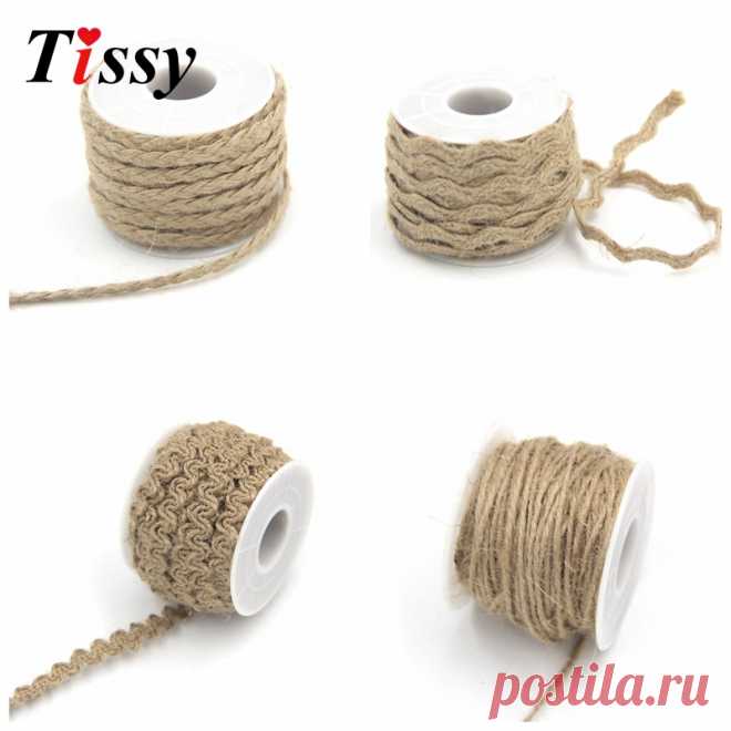 Новинка! 5yard/lot Природные Гессе веревка, шпагат мешковины лента для DIY Craft винтажная Свадебная вечеринка украшения поставки домашнего декора купить на AliExpress