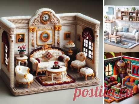 hand knitted home model#knittingmodels #crochet #homedesign
