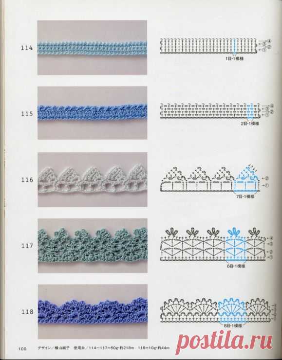 Вязание кромки, каймы крючком фото и схемы (из интернета) / Вязание крючком / Вязание крючком для начинающих