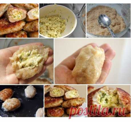 Куриные котлеты с яично-сырной начинкой