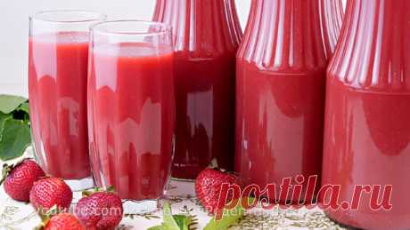🍓🥤Натуральный Клубничный Нектар на зиму в домашних условиях без соковыжималки! | Дина, Коллекция Рецептов | Дзен
