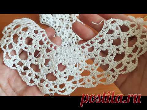 Воротничок крючком. Видео урок!