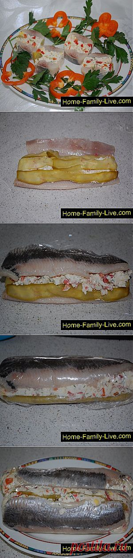 Кулинарные рецепты Закуска из сельди - пошаговый фоторецепт закуска из доступных продукто