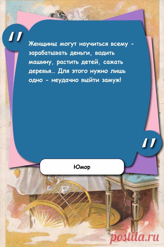 Цитата про «Юмор» — Женщины могут научиться всему - зарабатывать…