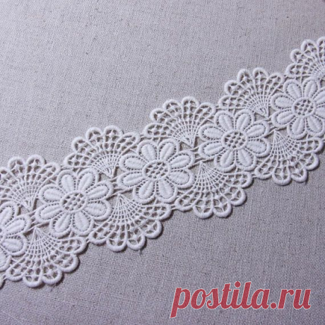 Lovely Embroidered Cotton Lace Trim Craft Ivory Light Black 8cm 3 1 Wide 1Yd 2422 - MommyGrid.com