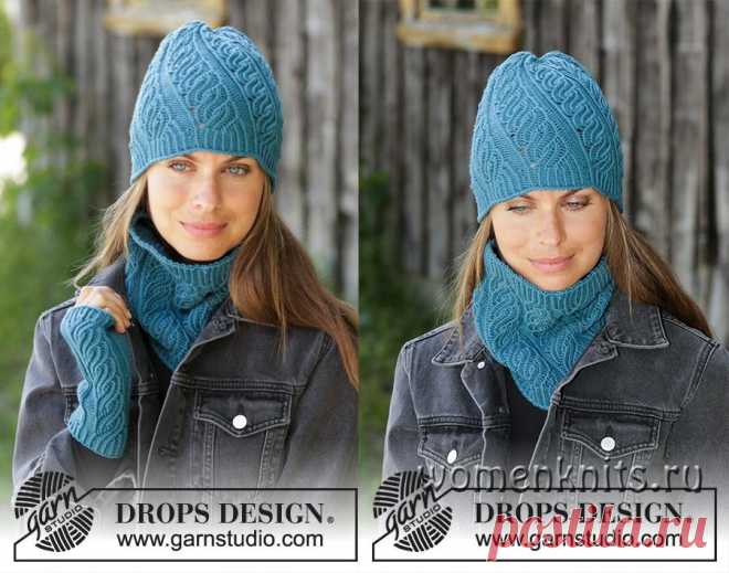 Комплект из шапки, снуда и митенок Winter Twist