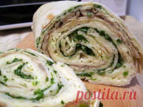 Рулет из лаваша с тунцом Что понадобится для... / Еда и напитки / Вег рецепты / Pinme.ru / Дарья Сто