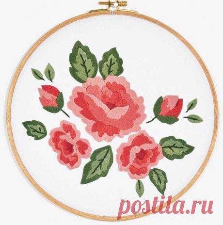 Вышивка гладью цветов: схемы с инструкциями