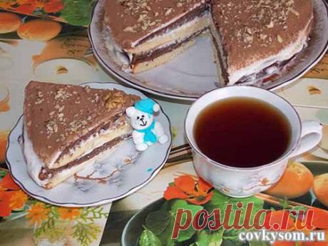 Простейший торт с кремом из сметаны | Домашняя кулинария