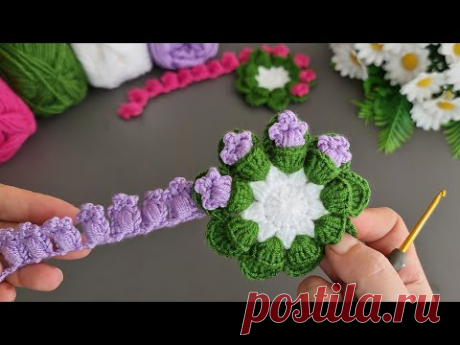 Amazing!.. 😇 Super easy very useful crochet beautiful motif crochet coaster - Flower crochet