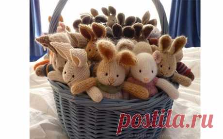 Вязаные забавные зайчики - Тыква: Вяжем игрушки