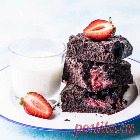 Брауни с клубникой без глютена - пошаговый рецепт с фото
