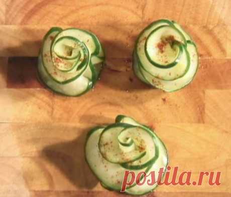 УКРАШЕНИЕ БЛЮД. РОЗОЧКИ из ОГУРЦА - ЕЛЕНА - Группы Мой Мир