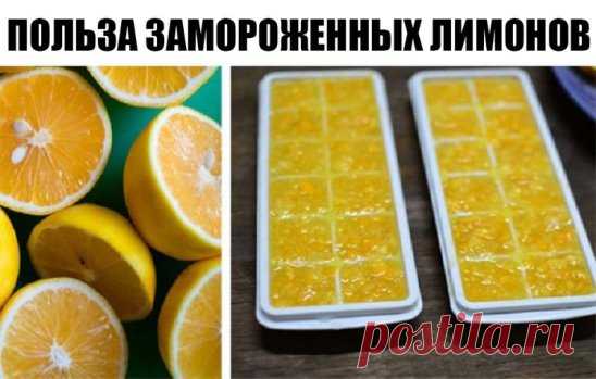 Замороженные лимоны спасут от ожирения, опухолей и диабета! 
Лимоны замораживают в основном ради цедры. После размораживания цедра становится более мягкой и ее удобнее употреблять в пищу. 
Как и у большинства других фруктов, в кожице лимона сконцентрирован максимум питательных веществ, помогающих регулировать уровень холестерина, укреплять иммунную систему и предотвращать рак. В ней также содержатся антимикробные, антигрибковые и антибактериальные вещества. 
Регулярное употребление лимонов пр