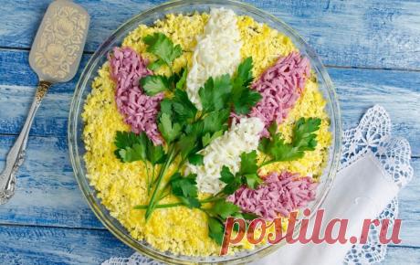 Мимоза - салат с картошкой, сардиной и плавленым сырком, его рецепт, фото и видео.