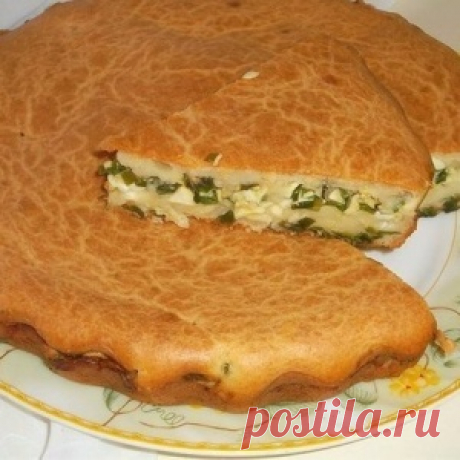 Воздушный заливной пирог с яйцами и зеленым лучком - МирТесен