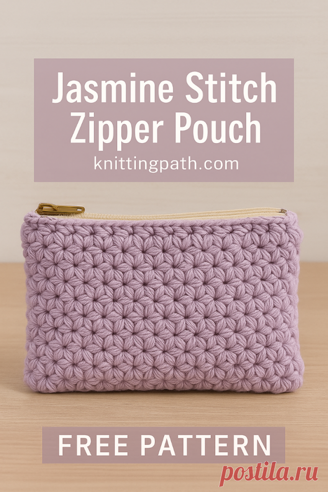Jasmine Stitch Zipper Pouch Pattern (Free Pattern)