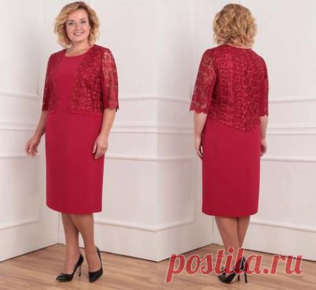 Платья и костюмы для полных женщин белорусской компании Орхидея Люкс осень 2017