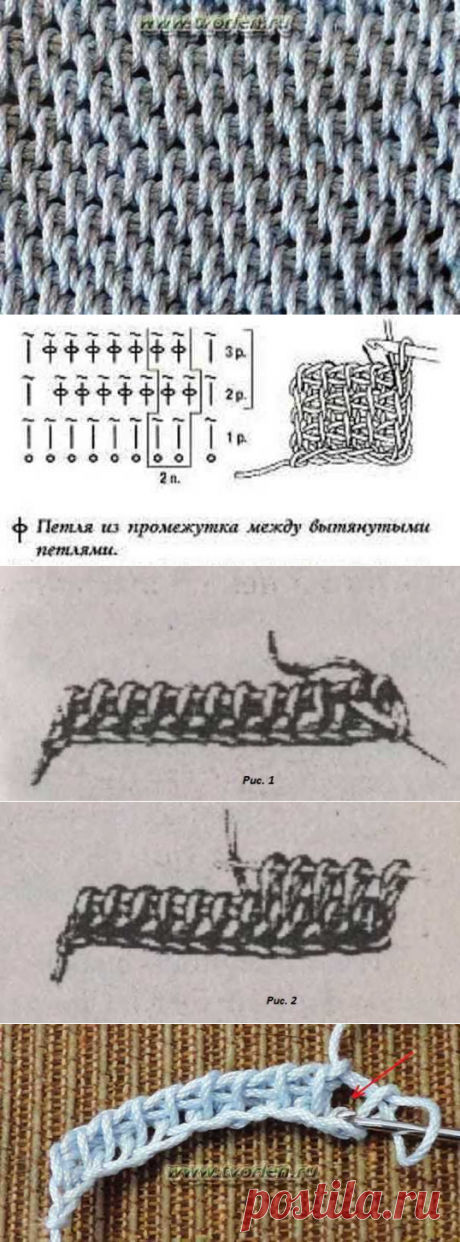 Узор рогожка тунисским крючком - Творим-не ленимся!)))