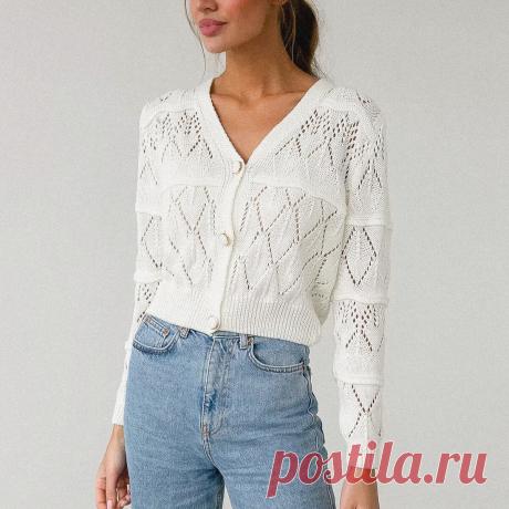 Три весенние кофточки с «листьями» и 5 схем для вязания спицами | Вяжем вместе! | Яндекс Дзен
