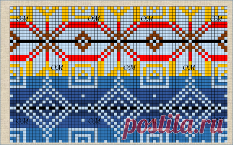 21 жаккардовая схема в стиле норвежских узоров | ЖАККАРДос | Яндекс Дзен