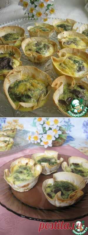 Корзиночки из лаваша с грибами - кулинарный рецепт