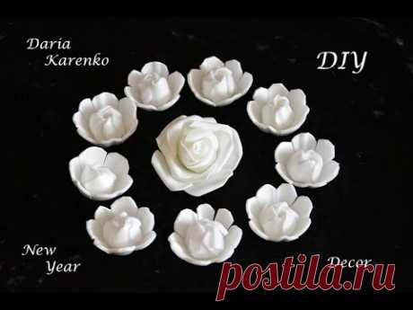 DIY Цветы для декора из подручных материалов. Отличная идея! / Flowers of egg trays