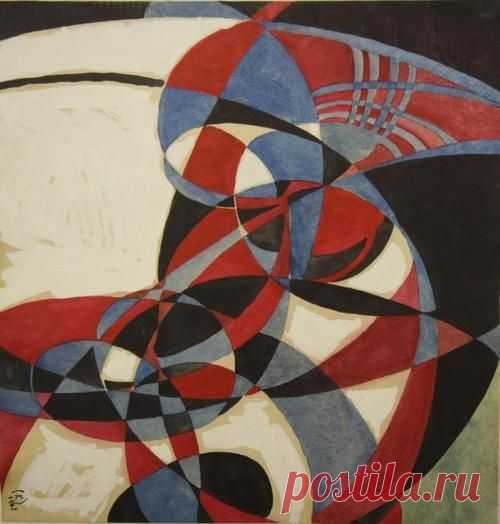 (1) repulsion66: Wassily Kandinsky, Geometric study in blue and red, 1921. Gouache and watercolor on paper | Vassily Kandinsky