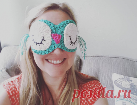 Crochet Owl Eye Mask -