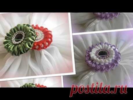Kanzashi/ Канзаши на заколку или ободок, два вида/ МК/ DIY/new petals/