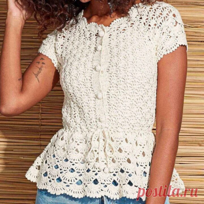 12 летних блузок крючком со схемами - Успей обновить гардероб до конца лета | Вязание крючком | Дзен