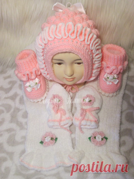 Вот такие тёпленькие чепчики для малышей! из категории Мои работы – Вязаные идеи, идеи для вязания