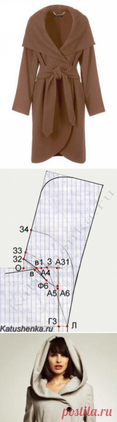 Выкройка капюшона. Большой воротник-капюшон | Катюшенька Ру - мир шитья