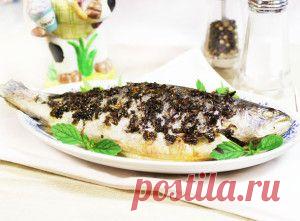 Запеченная рыба с мятой и лимоном