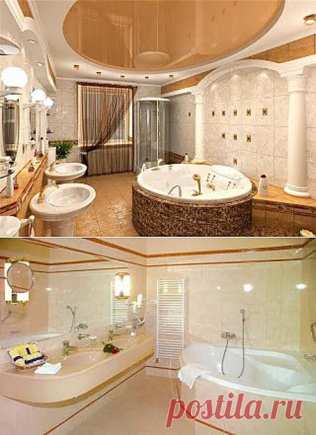 ДИЗАЙН-ПРОЕКТЫ: ВАННАЯ КОМНАТА В БЕЖЕВОМ ЦВЕТЕ (ФОТО)
