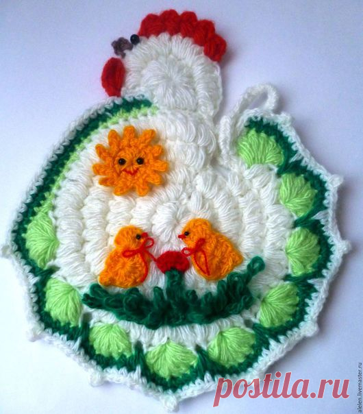 Купить Курица-прихватка. мастер-класс по вязанию крючком - прихватка крючком, оригинальный сувенир, Пасха