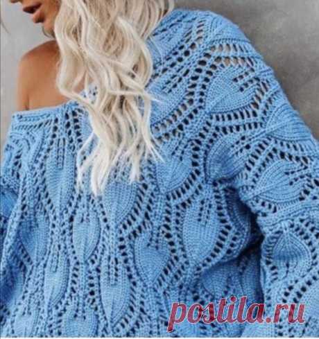 ДЖЕМПЕР АЖУРНЫМ УЗОРОМ.
Схема вязания.