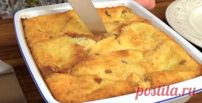 Восхитительный хлебный пудинг с яблоками