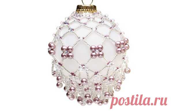Елочная игрушка из бисера: своими руками