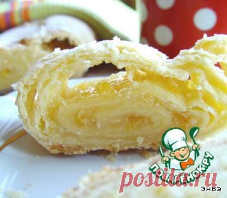 Постный лимонный рулет из рубленого теста
