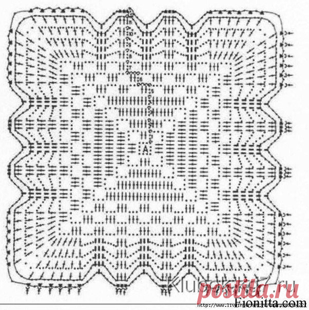 Квадратные мотивы крючком.Схемы
