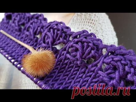 Креативная обвязка края на спицах 🤗 knitting pattern.
